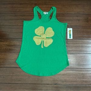NWT Tipsy Elves St. Patrick’s Day Shamrock racer back tank women’s small